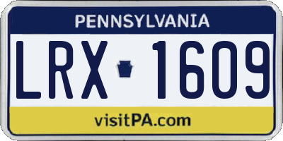 PA license plate LRX1609