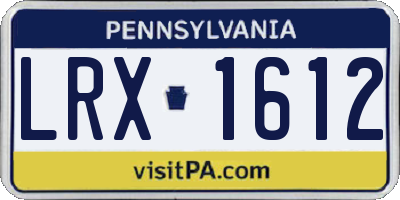 PA license plate LRX1612