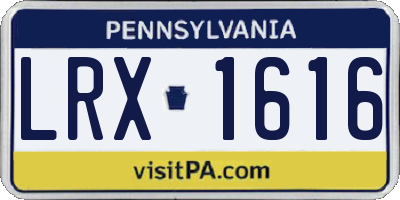 PA license plate LRX1616