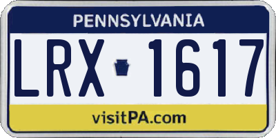 PA license plate LRX1617