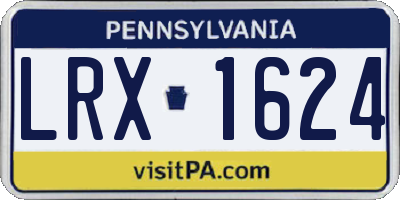 PA license plate LRX1624