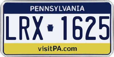 PA license plate LRX1625
