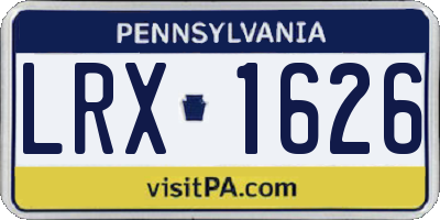 PA license plate LRX1626