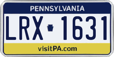 PA license plate LRX1631