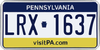 PA license plate LRX1637