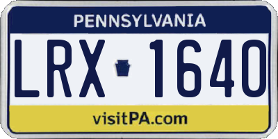PA license plate LRX1640