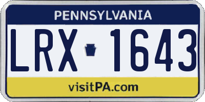 PA license plate LRX1643