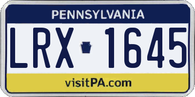 PA license plate LRX1645