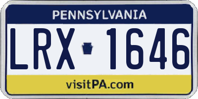 PA license plate LRX1646