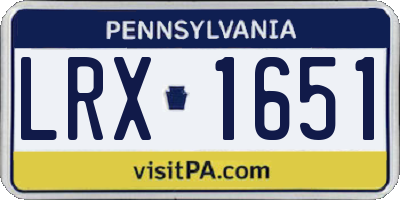 PA license plate LRX1651