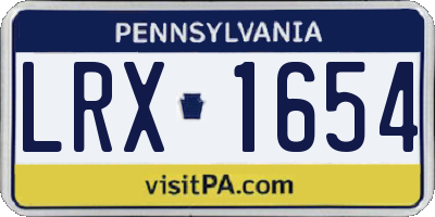 PA license plate LRX1654