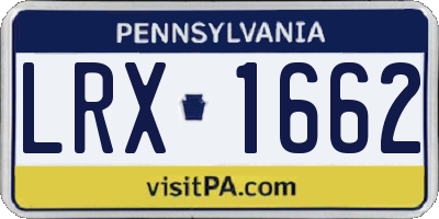 PA license plate LRX1662