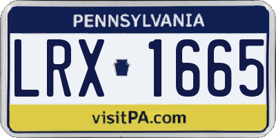 PA license plate LRX1665