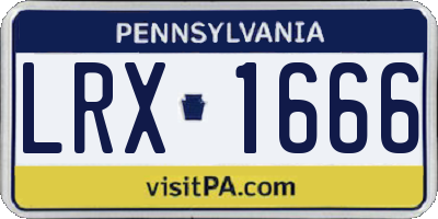 PA license plate LRX1666