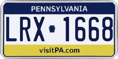 PA license plate LRX1668