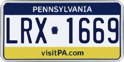 PA license plate LRX1669