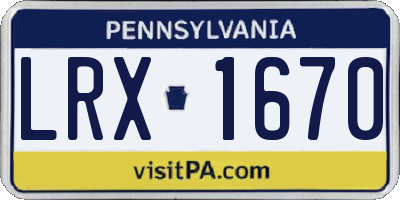 PA license plate LRX1670