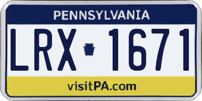 PA license plate LRX1671