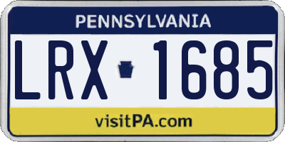 PA license plate LRX1685