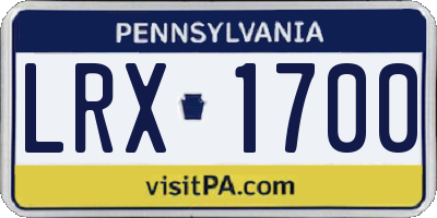 PA license plate LRX1700