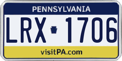 PA license plate LRX1706