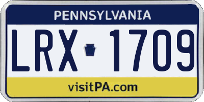 PA license plate LRX1709