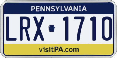PA license plate LRX1710