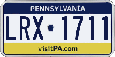PA license plate LRX1711