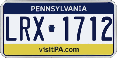 PA license plate LRX1712