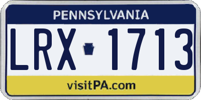 PA license plate LRX1713