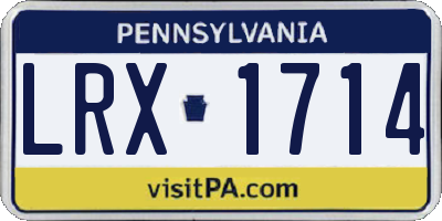 PA license plate LRX1714