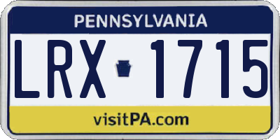 PA license plate LRX1715