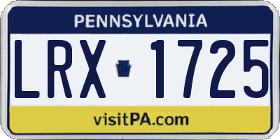 PA license plate LRX1725
