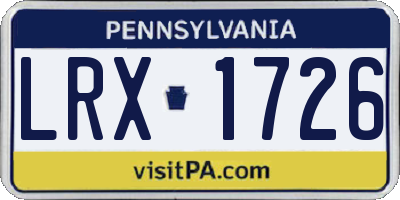 PA license plate LRX1726