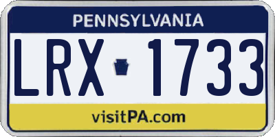 PA license plate LRX1733