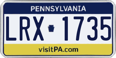 PA license plate LRX1735