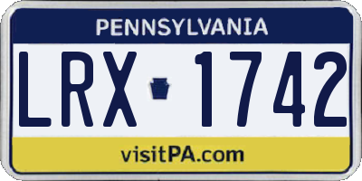 PA license plate LRX1742