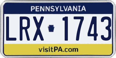 PA license plate LRX1743