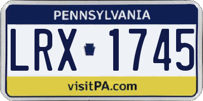 PA license plate LRX1745