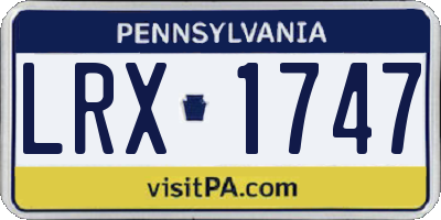 PA license plate LRX1747