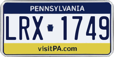 PA license plate LRX1749