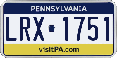 PA license plate LRX1751