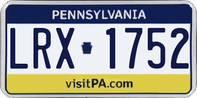 PA license plate LRX1752