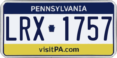 PA license plate LRX1757
