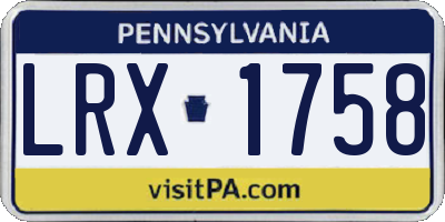 PA license plate LRX1758
