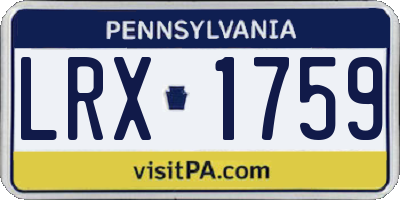 PA license plate LRX1759