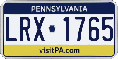 PA license plate LRX1765