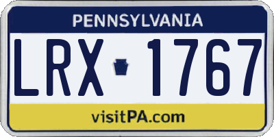 PA license plate LRX1767