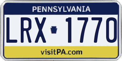 PA license plate LRX1770