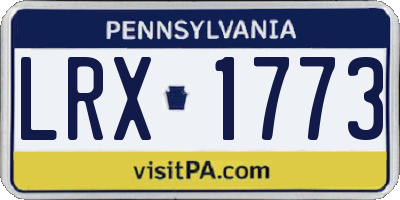 PA license plate LRX1773
